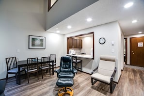 Living room and dining area