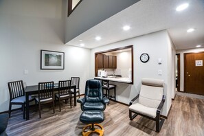 Living room and dining area