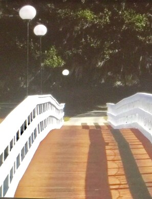 Relaxing walk across bridge and enjoy nature