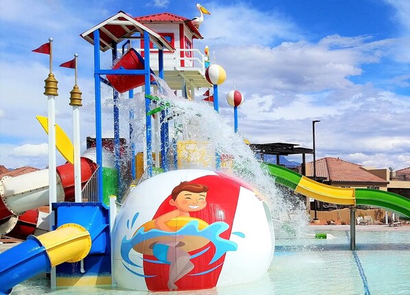 Enjoy full access to water park with slides and lazy river