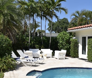 Private, Saltwater, Heated Pool surrounded by Tropical Landscaping...