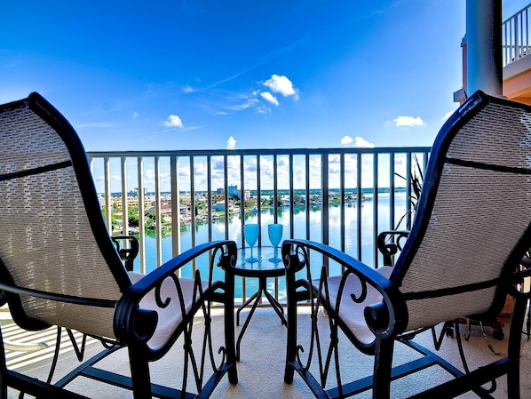 We invite you to sit, relax and enjoy the view of the Clearwater Harbor.