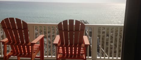 Second Floor Master Suite Balcony - Master Suite walk out balcony with stunning views of the emerald green waters of the Gulf of Mexico