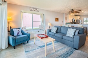 Oceanfront Living Room with Sofa Sleeper