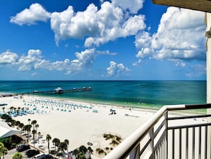 Stunning 10th floor view of Clearwater Beach from this Mandalay Beach Club unit.