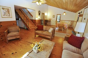 Living Area with TVDVD, First Floor with Deck Access