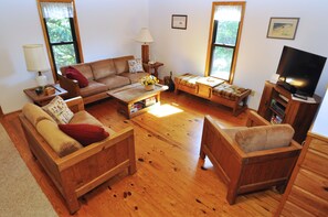 Living Area with TVDVD, First Floor with Deck Access