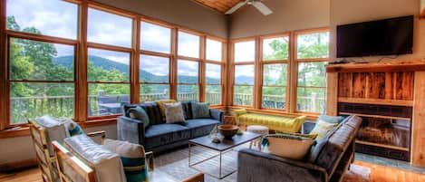 Living room with fireplace