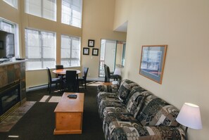 Open plan living and dining area