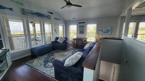 Living and Dining Area, with Screened Porch and Deck Access, Second Floor
