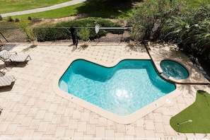 Pool area golf course view