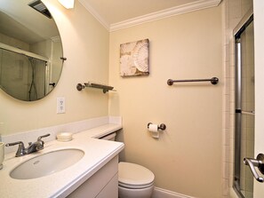 Full bathroom with shower  tub combination