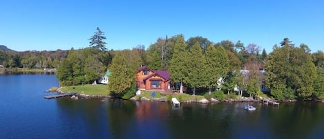 Aerial view of the cabin