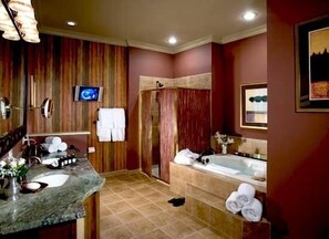 Bathroom with Jetted tub and a shower
