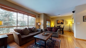 Open-plan dining and living room area