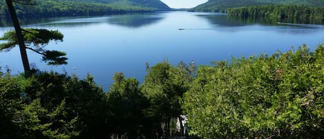 Our private location offers the Pond's best view of Acadia's Western Mountains  