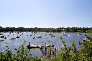 Spectacular water view from flagstone terrace