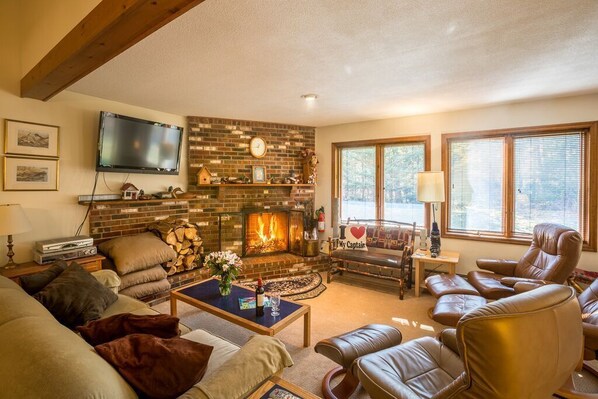 Stoke the fire, turn on the TV, and make yourself right at home