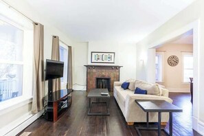 cozy living space with flatscreen