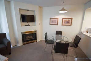 Nicely lit dining area