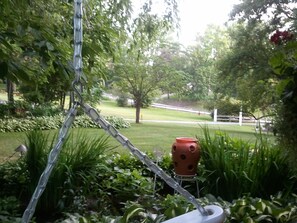 A view from front porch of Strawberry Cottage