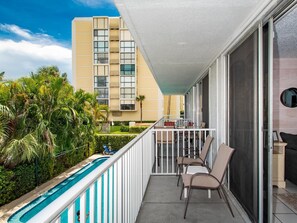 Balcony overlooking the pool