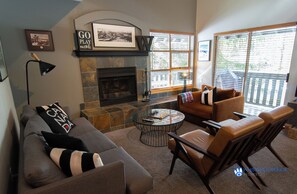 Cozy living area with fireplace