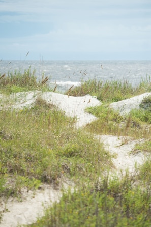 beach in front of house