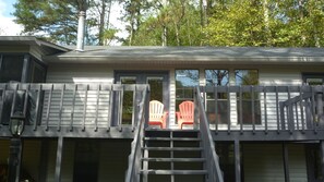 Porch overlooking the river from the back of the house