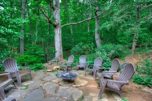 Fire pit with plentiful outdoor seating
