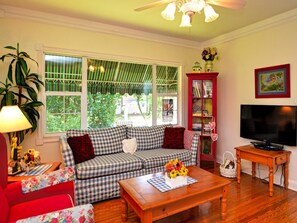 Cozy living room with flat screen TV