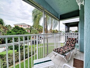 Balcony is great for lounging.