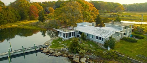 Aerial view from Mystic River