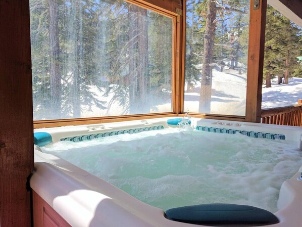 Ride all day, relax in the hot tub all evening