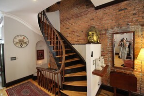 Cool Historic Details in this 1860's townhome apartment,  stairs required!  