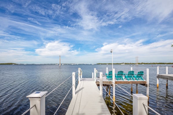 Private dock with seating to soak in the view!
