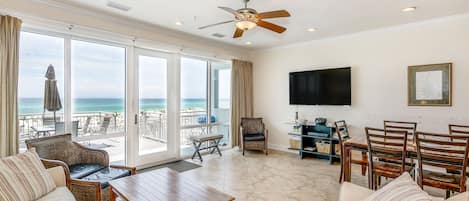 Living/Dining area with Gulf views