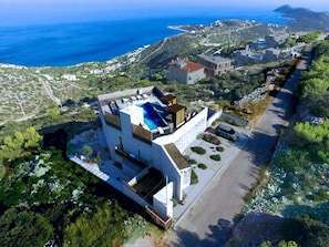 The ArtHouse is located on the top of the hill overlooking the sea
