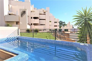Private plunge pool on the terrace with stunning views
