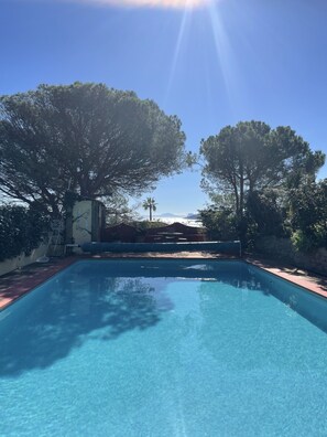 Private pool with views across the Med to Gibraltar and North Africa