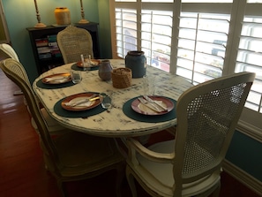 Dining table for 6 in great room for meals or games 