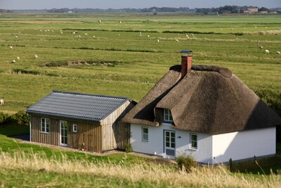 A dreamlike thatched roof house by the sea near St. Peter-Ording