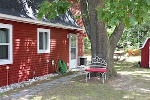 Front Door with garden bench