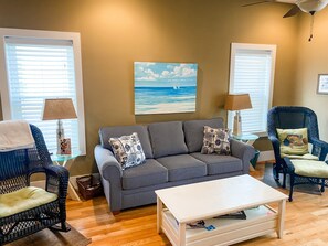 Living room open concept to the kitchen, Brand new memory foam sleeper sofa 
