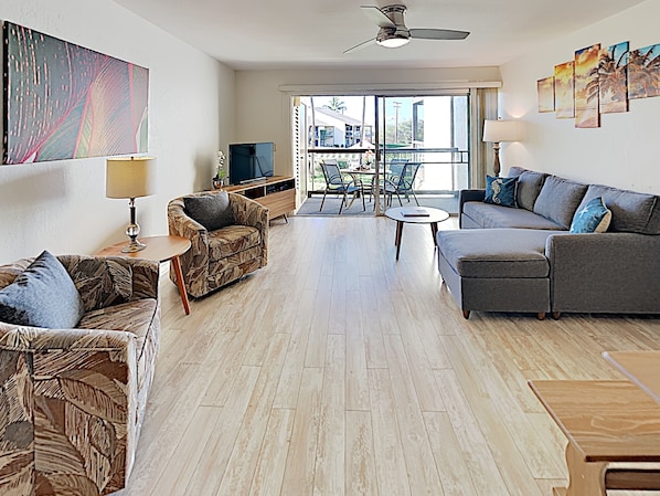 Enjoy watching your favorite shows or views of tropical paradise just outside your lanai doors.