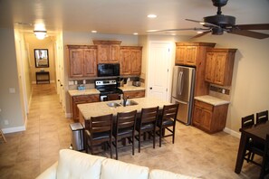 Main level kitchen and living room