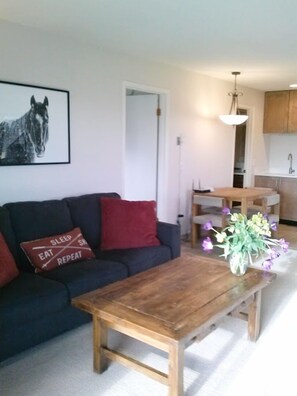 Living room open to dining area and kitchen