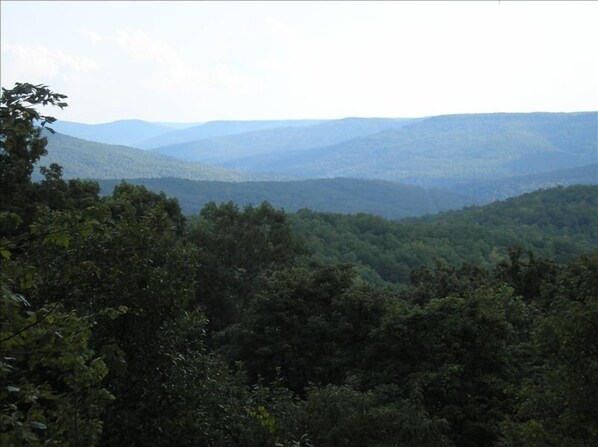 The view is spectacular in all seasons at this Sewanee rental!