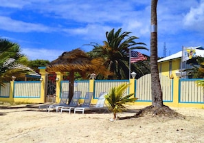 Direct beach access from the pool area