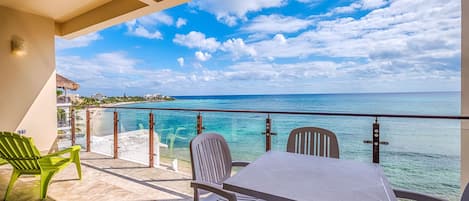 Nikte ha #7 Balcony - View of Half Moon Bay beach Akumal vacation rental